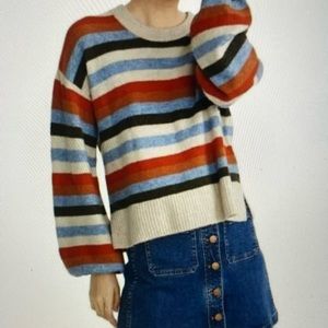 Madewell Calyse Balloon Sleeve Crewneck Pullover (Size: Large)
